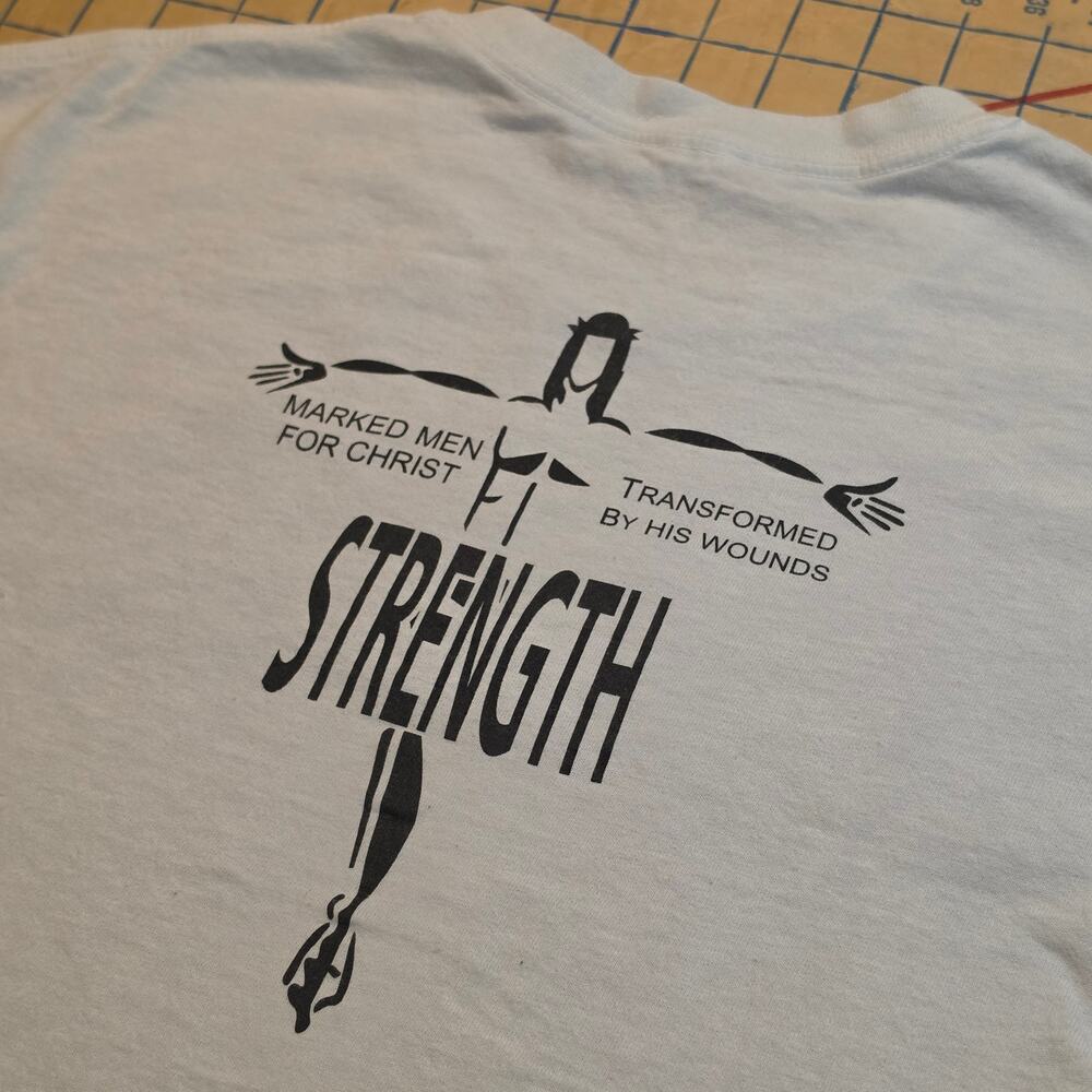 Marked Men For Christ Gildan T-Shirt White XL Graphic Tee Vintage Streetwear